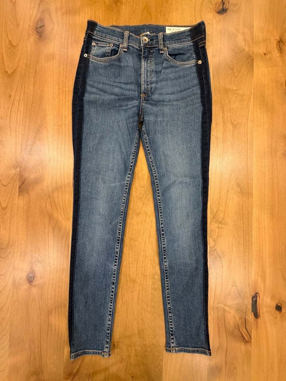 Rag & Bone Skinny Jeans Size 27 Blue Tuxedo Stripe